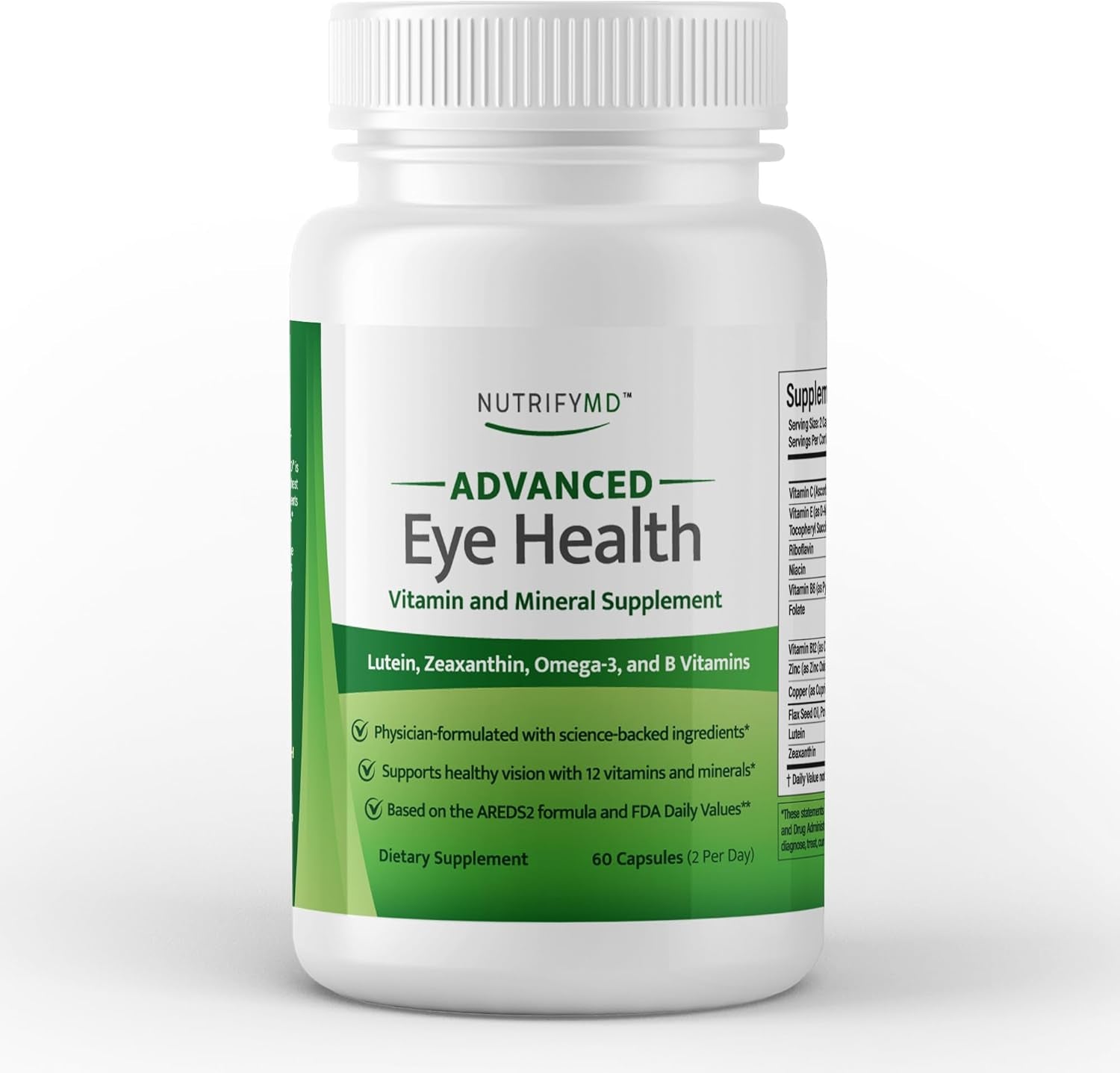 Advanced Eye Health Vitamin and Mineral Supplement with Lutein, Zeaxan ...