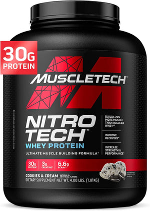 Muscletech Whey Protein Powder 4 Pound & Nutricost Creatine Monohydrate Micronized Powder 500G Bundle