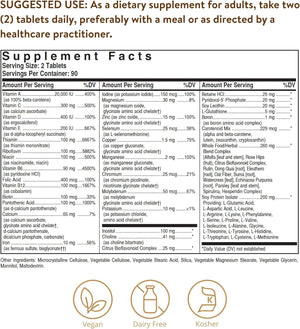 Solgar Formula VM-2000 (Multinutrient System), 180 Tablets - Premium Quality Multiple - Contains Zinc - Supports a Healthy Immune System - Vegan, Dairy Free, Kosher - 90 Servings