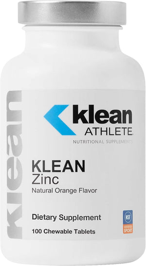 Klean ATHLETE Klean Zinc | Support for Immune System Function | NSF Certified for Sport | 100 Chewable Tablets | Natural Orange Flavor