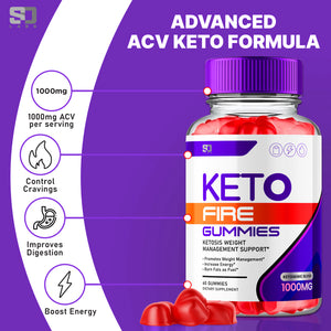 Keto Fire ACV Gummies - Support Fat Burning and Healthy Metabolism (1 Pack)