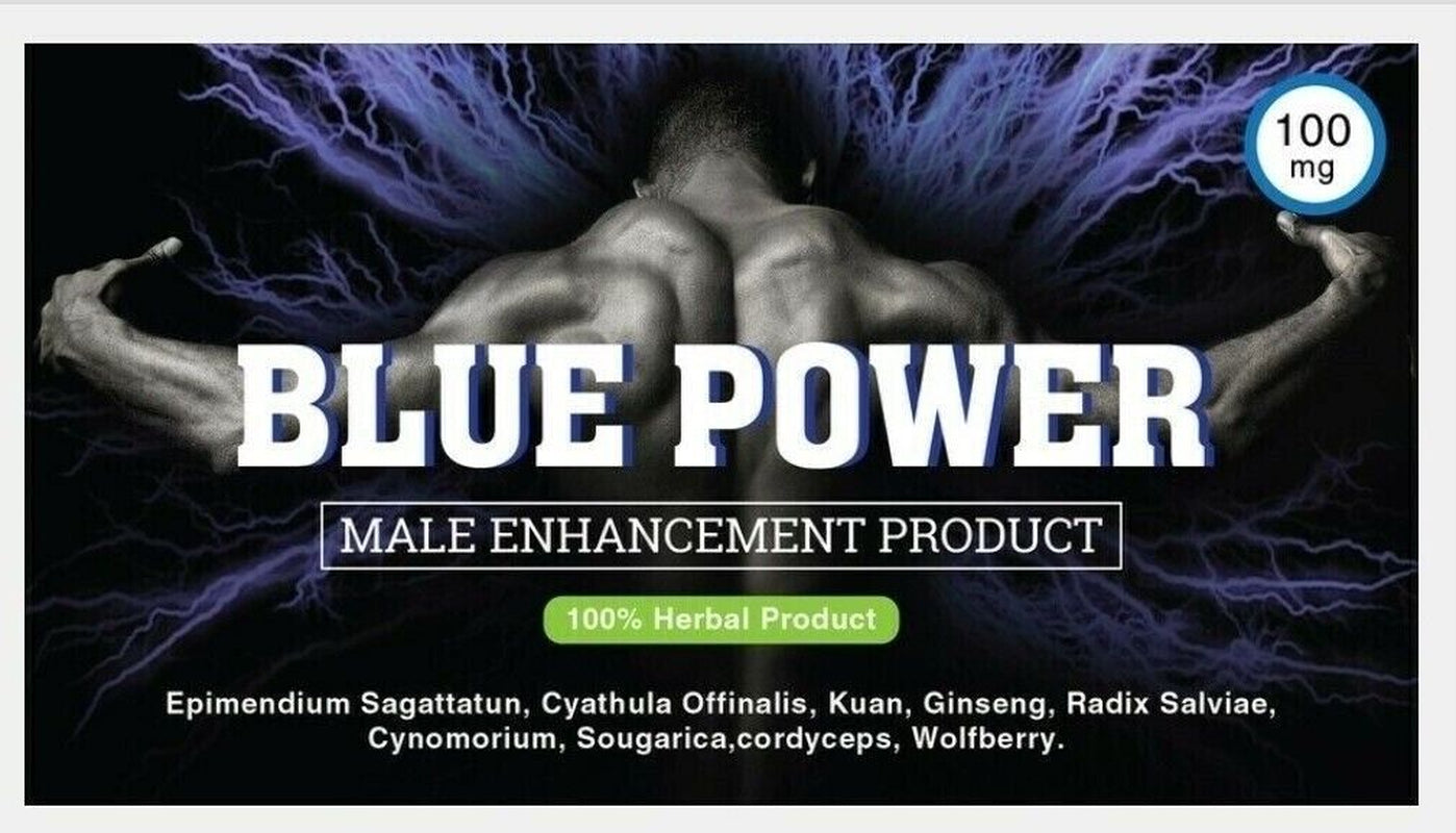 20 Blue Male Enhancement Support Vitamins Enlargement Capsules Stamina Booster