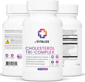 Cholesterol Tri-Complex Supports Healthy Cholesterol - Maintain Lipid Levels | Red Yeast Rice, Policosanols, Phytosterols, Beta Sitosterol, Coenzyme Q10 | Soy-Free & Gluten-Free - 90 Capsules