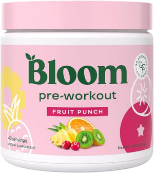 Bloom Nutrition Original Pre Workout Powder, Amino Energy with Beta Alanine, 85Mg Natural Caffeine from Green Tea Extract, Sugar Free & Keto Friendly Drink Mix for Low Intensity Workouts, Fruit Punch