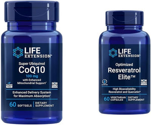 Life Extension Super Ubiquinol Coq10 with Enhanced Mitochondrial Support, Ubiquinol Coq10, Shilajit, Potent Heart Health & Cellular Energy Production Support, Ultra-Absorbable, Gluten-Free, 60 Softgel