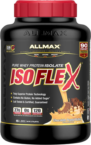 ALLMAX ISOFLEX Whey Protein Isolate, Banana - 2 Lb - 27 Grams of Protein per Scoop - Zero Fat & Sugar - 99% Lactose Free - Gluten Free & Soy Free - Approx. 30 Servings