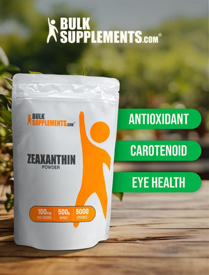 Bulksupplements.Com Zeaxanthin Powder - Zeaxanthin Supplements, from Marigold Flower Extract - Gluten Free, 100Mg (Zeaxanthin 5Mg) per Serving, 500G (1.1 Lbs) (Pack of 1)