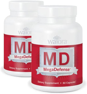 Megadefense Mushroom Capsules for Daily Wellness, 6 Mushroom Supplement: Reishi, Turkey Tail, Cordyceps, Maitake, Agaricus & Shiitake, Non-Gmo (2 Bott / 60 Veggie Cap Serv)