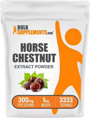 Bulksupplements.Com Horse Chestnut Extract Powder - Horse Chestnut Supplement, Horse Chestnut Seed Extract - Herbal, Gluten Free, 300Mg per Serving, 1Kg (2.2 Lbs) (Pack of 1)