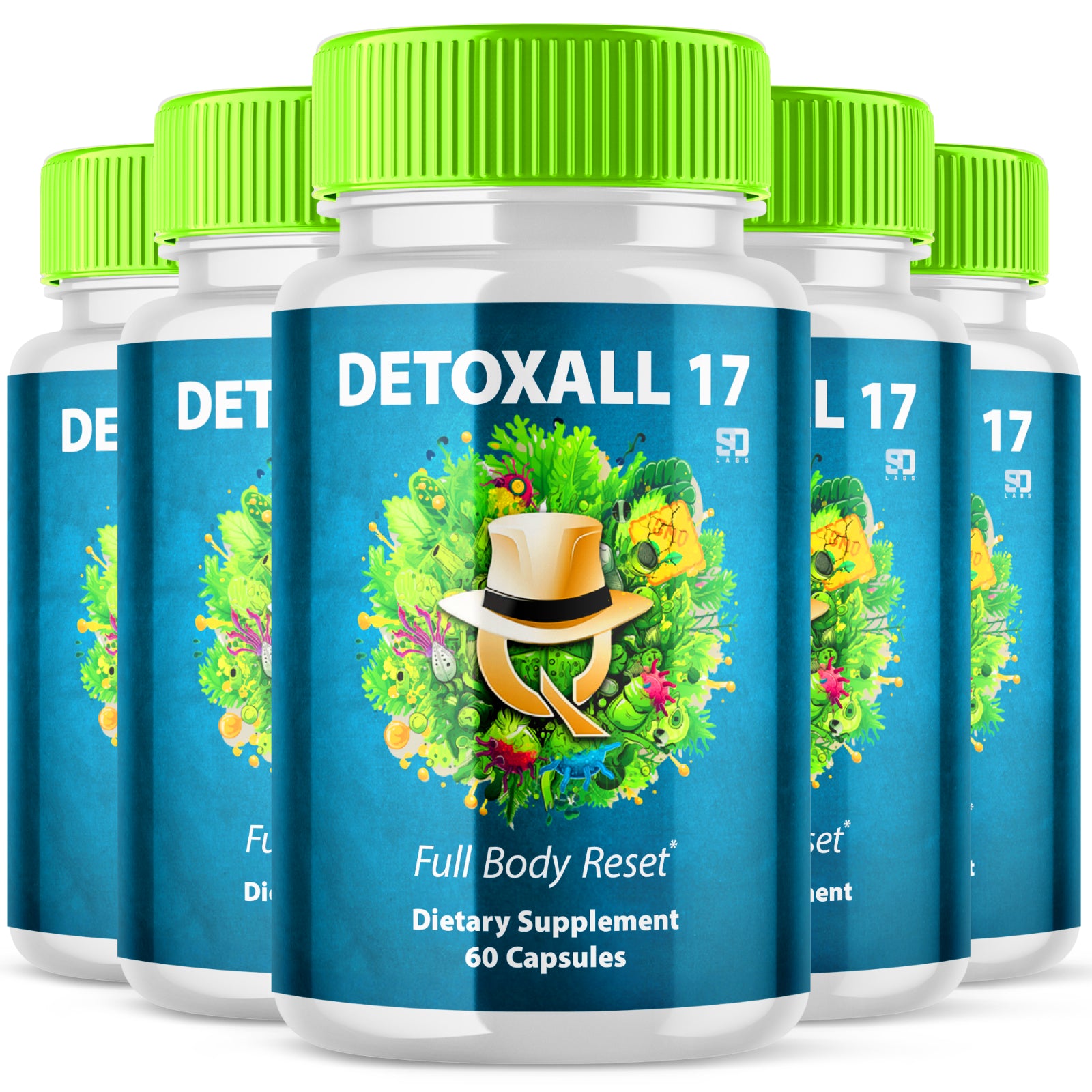 (5 Pack) Detoxall 17 Pills, Detoxall 17 Brain Boosting Nootropic (300 Capsules)