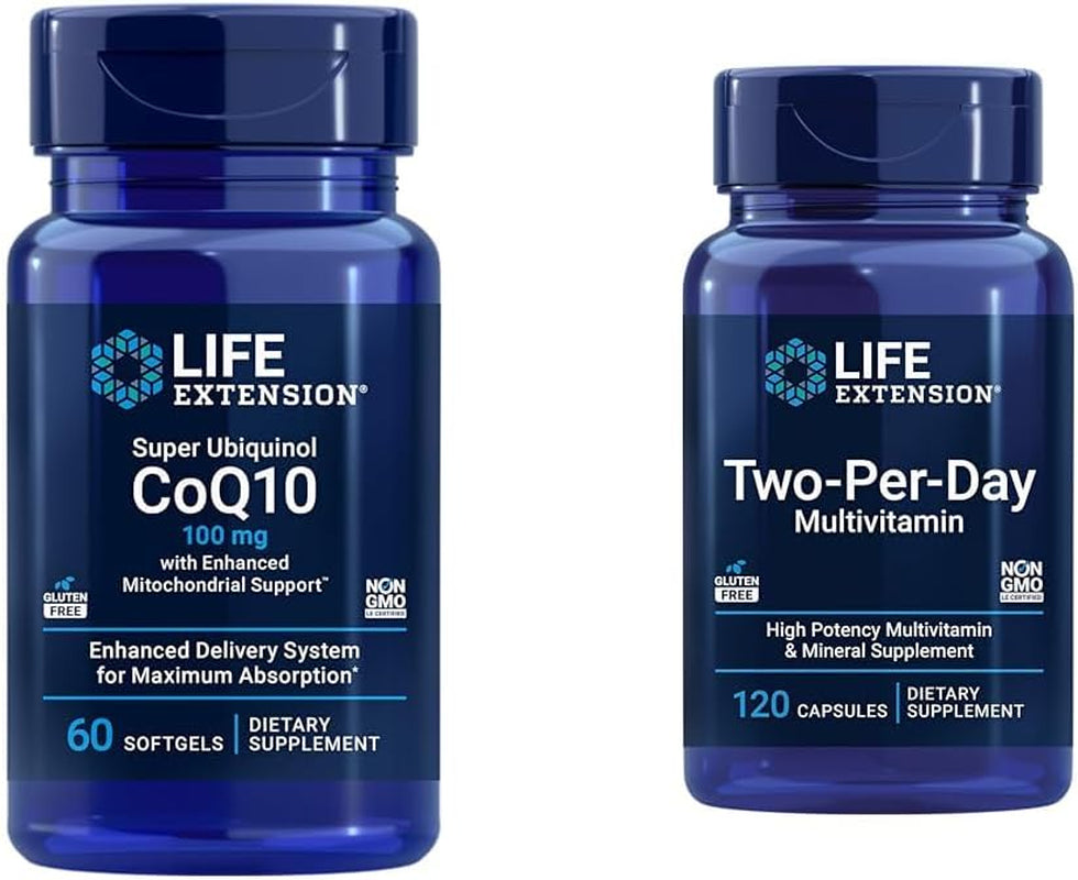 Life Extension Super Ubiquinol Coq10 with Enhanced Mitochondrial Support, Ubiquinol Coq10, Shilajit, Potent Heart Health & Cellular Energy Production Support, Ultra-Absorbable, Gluten-Free, 60 Softgel