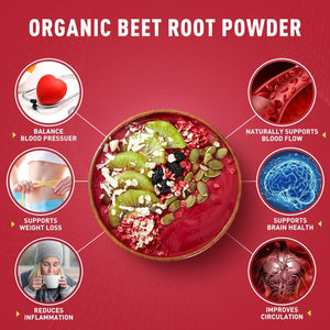 Organic Beet Root Powder 16 Oz (Packaging May Vary) Superfood Natural Nitric Oxide Booster Raw & Non-Gmo Boost Stamina and Increases Energy