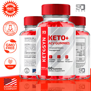 (2 Pack) Ketosyn Keto Gummies, Ketosyn ACV Keto + Gummies (120 Gummies)