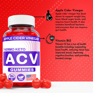 (3 Pack) Thermo Keto ACV Gummies - Thermo Keto Gummies, Weight Loss - 180 Gums