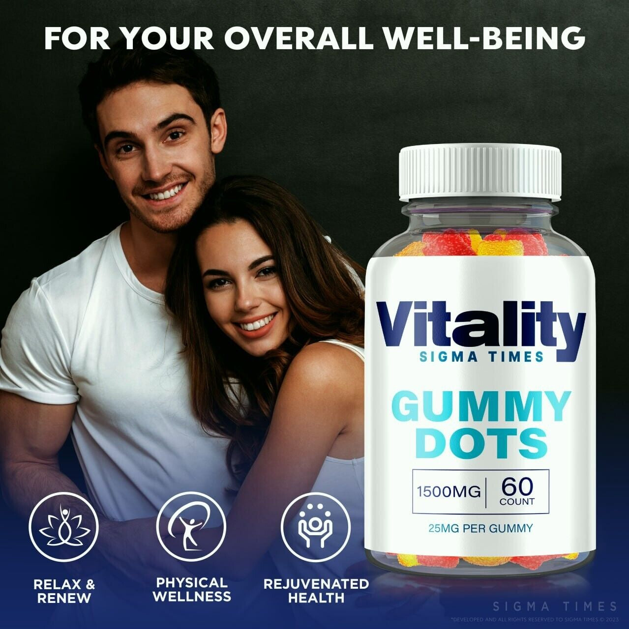 Vitality Gummy Dots for Men, Vitality Dots, Vitality Gummies Dots Big D 60Ct