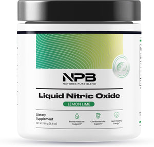 Liquid Nitric Oxide Blood Pressure Support Drink - Blood Circulation/Heart Heatlh - 5,000 MG Powder - Nitric Oxide Naturally Flavored Drink - Amino Energy (Lemon Lime)