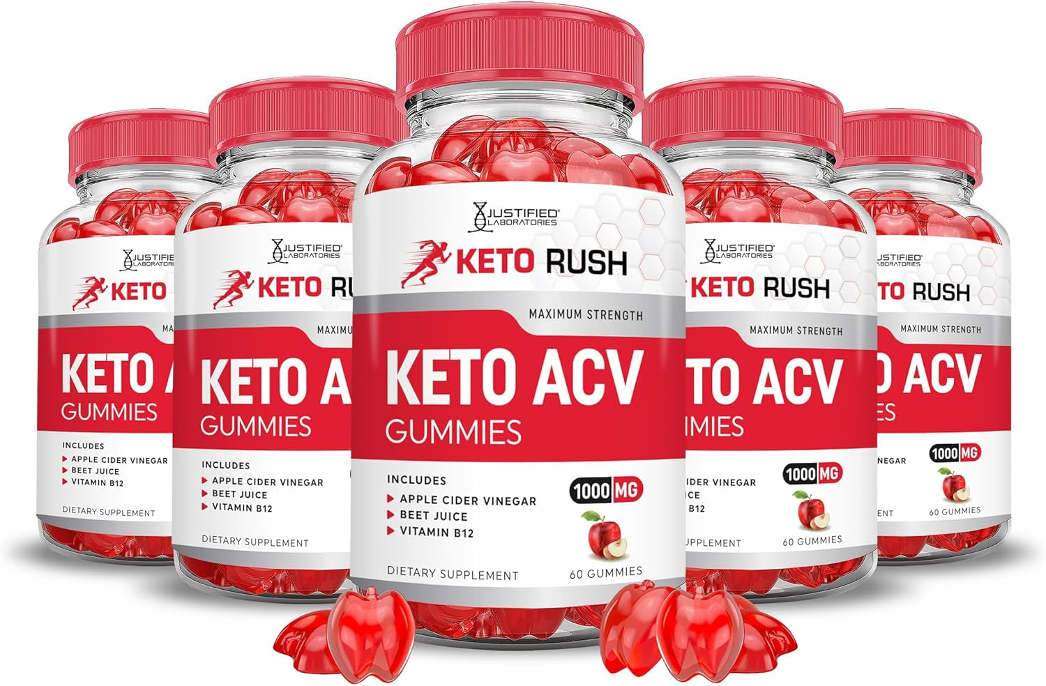 Keto Rush Keto ACV Gummies Advanced Formula 1000MG Keto Rush Keto Gummies Apple Cider Vinegar Boost Formulated with Pomegranate Beet Juice Powder B12 Vegan Non GMO 60 Gummys