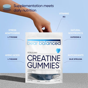 Creatine Gummies for Men & Women - Creatine Monohydrate, L-Theanine, L-Tyrosine & B12 for Muscle Growth, Strength, and Focus, Watermelon Burst, 1 Pack