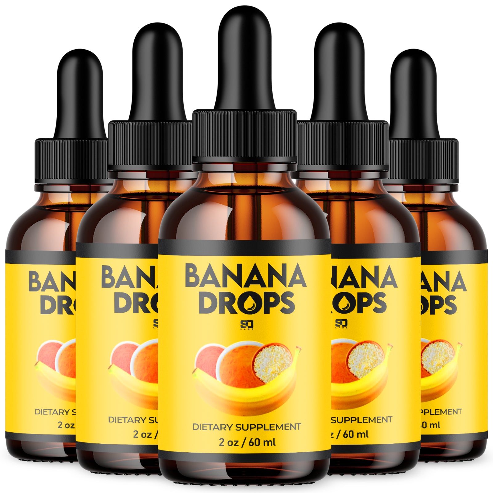 (5 Pack) Banana Drops Advanced Formula Maximum Strength Liquid Supplement