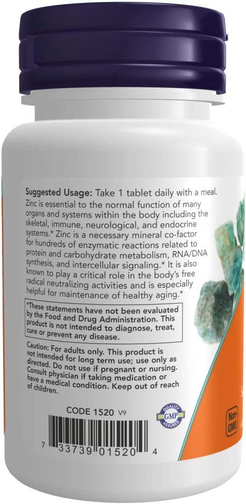 NOW Supplements, Zinc (Zinc Gluconate) 50 Mg, Supports Enzyme Functions*, Immune Support*, 100 Tablets (Pack of 2)