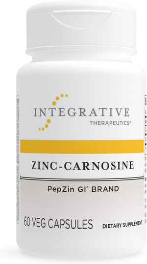 Zinc-Carnosine - Pepzin GI Brand Supplement with Zinc-Carnosine - GI Tract Support* - GI Support Supplement with Zinc-Carnosine* - Gluten Free & Vegan - 60 Capsules