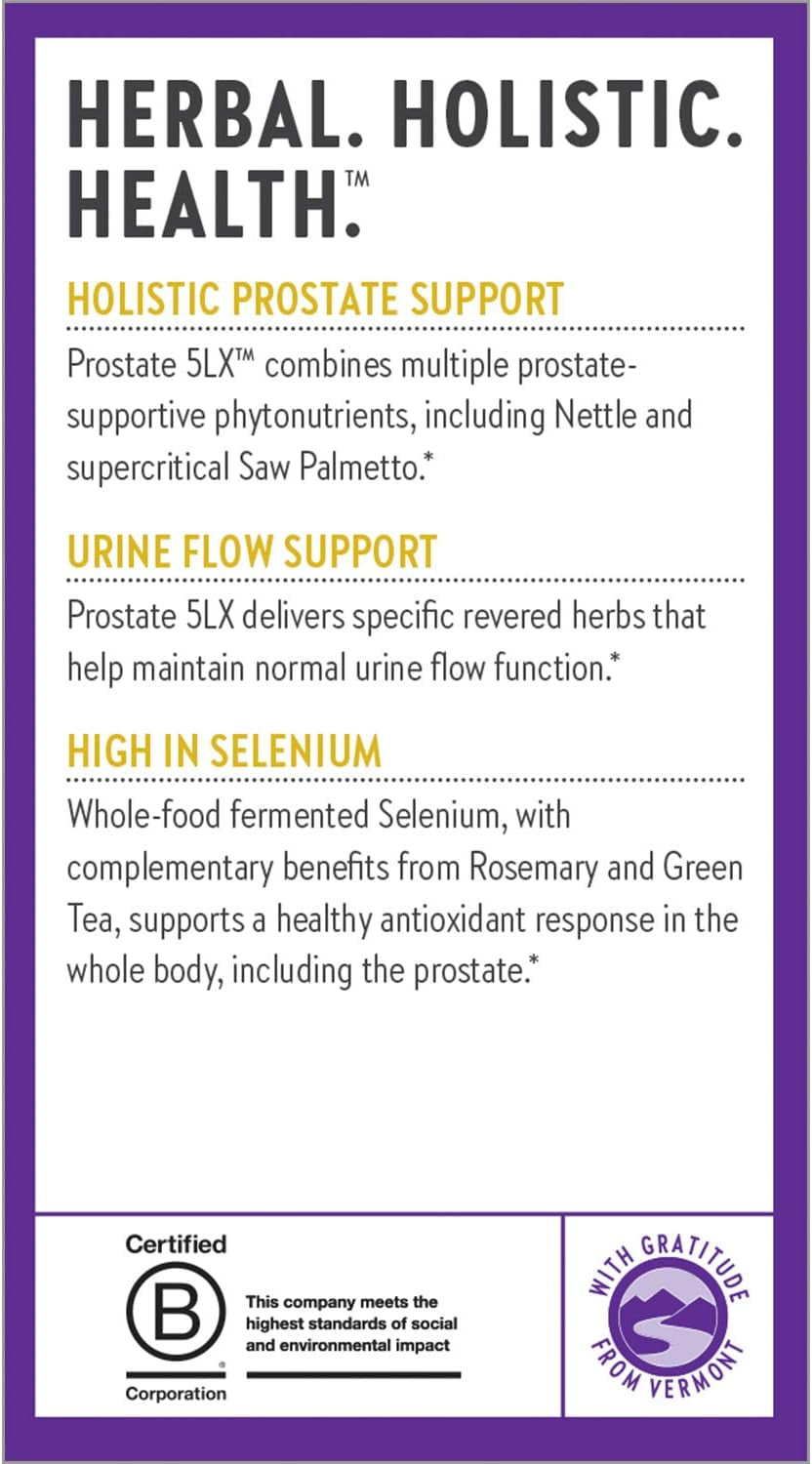 New Chapter Prostate Supplement - Prostate 5LX™ with Clinical Strength Saw Palmetto + Fermented Selenium for Prostate Health - 120 Ct Vegetarian Capsule