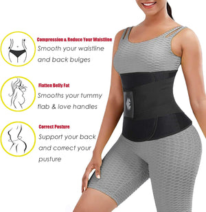 Waist Trainer Belt for Women Man - Waist Trimmer Weight Loss Ab Belt - Slimming Body Shaper