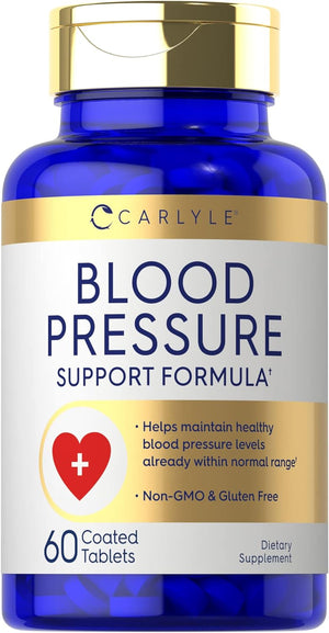 Carlyle Blood Pressure Supplements | 60 Coated Tablets | Blood Pressure Support Formula | Vegetarian, Non-Gmo, Gluten Free