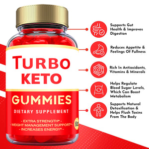 (1 Pack) Turbo Keto ACV Gummies - Vegan Keto Gummies, Weight Loss - 60 Gummies