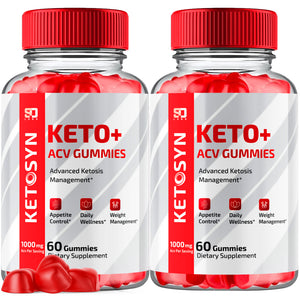 (2 Pack) Ketosyn Keto Gummies, Ketosyn ACV Keto + Gummies (120 Gummies)