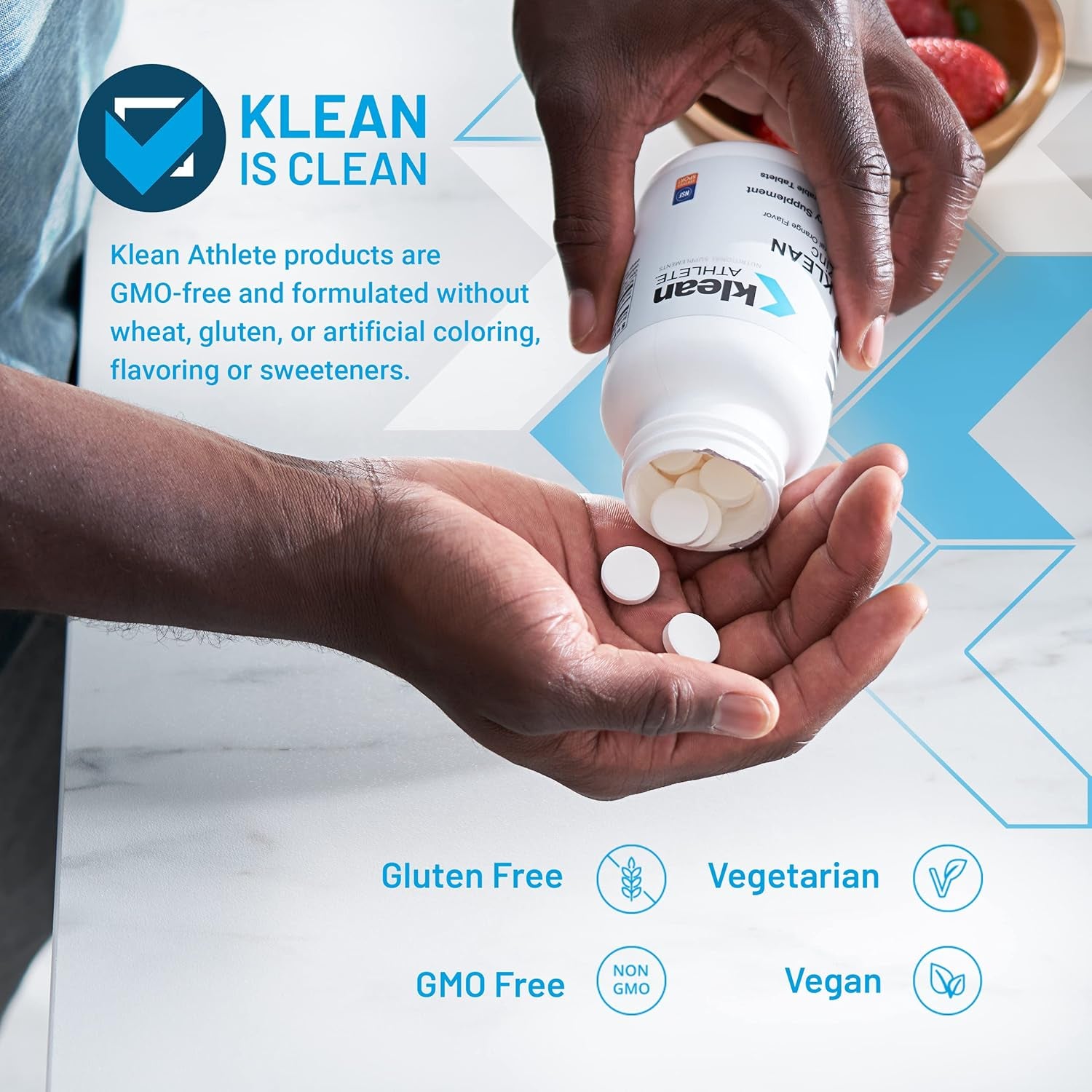 Klean ATHLETE Klean Zinc | Support for Immune System Function | NSF Certified for Sport | 100 Chewable Tablets | Natural Orange Flavor