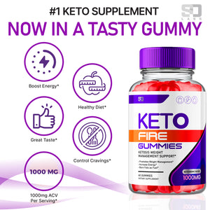 Keto Fire ACV Gummies - Support Fat Burning and Healthy Metabolism (1 Pack)