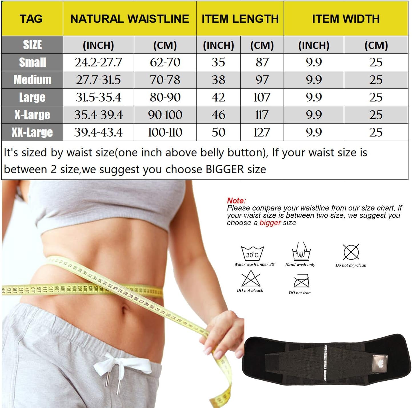 Waist Trainer Belt for Women Man - Waist Trimmer Weight Loss Ab Belt - Slimming Body Shaper