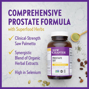 New Chapter Prostate Supplement - Prostate 5LX™ with Clinical Strength Saw Palmetto + Fermented Selenium for Prostate Health - 120 Ct Vegetarian Capsule