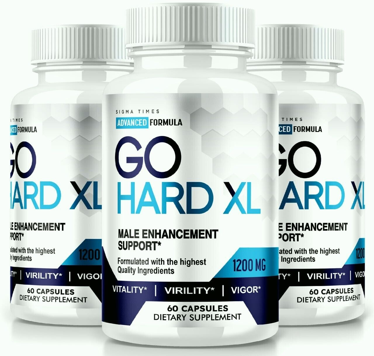 (3 Pack) Go Hard XL Male Health Pills to Boost T-Levels for Energy and Drive