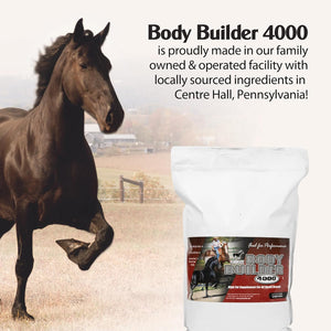 Body Builder 4000, Horse Weight Gain Supplement, High Fat and Energy Horse Weight Builder with Body Conditioning Horse Vitamins, Improves Hoof Quality - 12Lb Bag