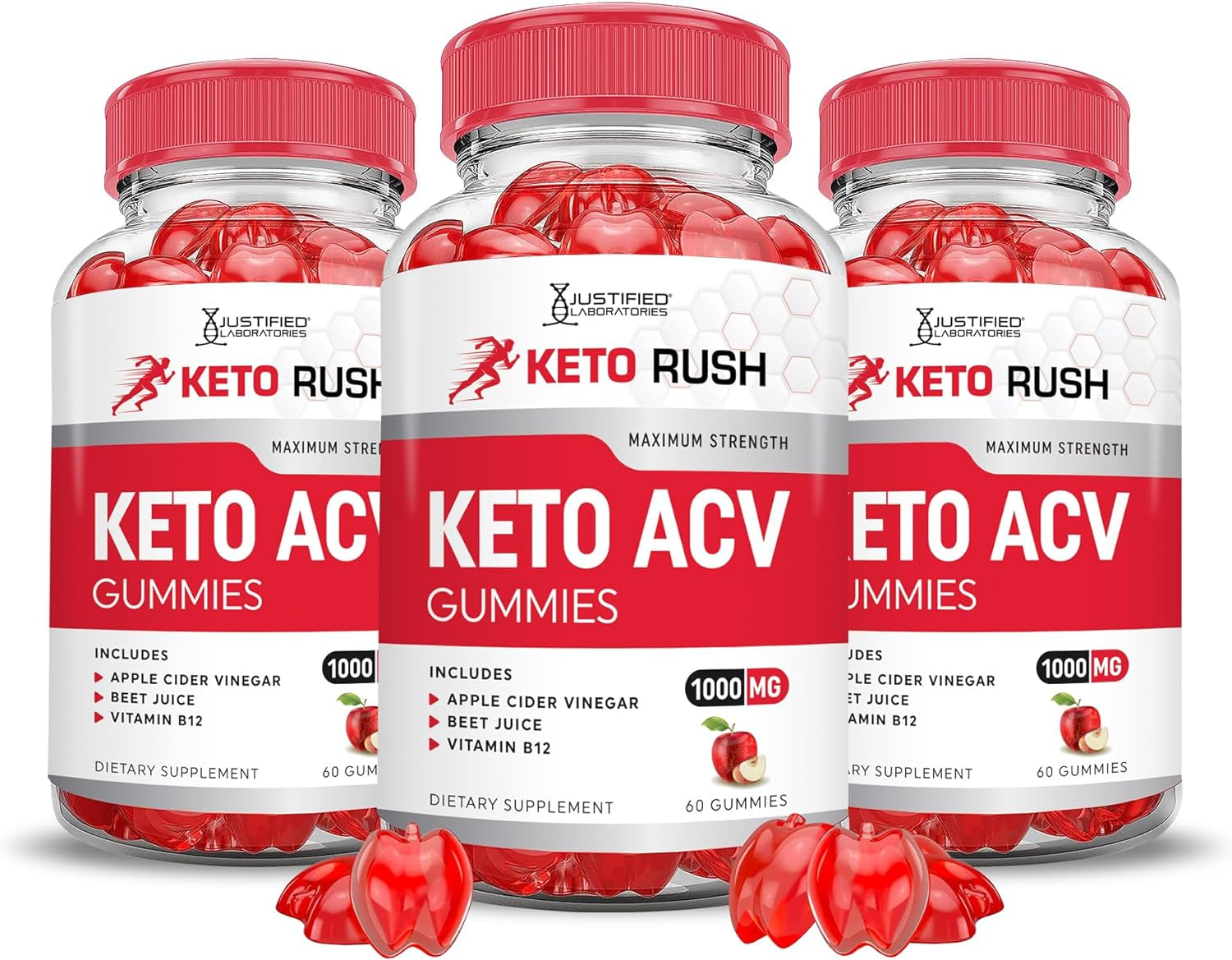 Keto Rush Keto ACV Gummies Advanced Formula 1000MG Keto Rush Keto Gummies Apple Cider Vinegar Boost Formulated with Pomegranate Beet Juice Powder B12 Vegan Non GMO 60 Gummys