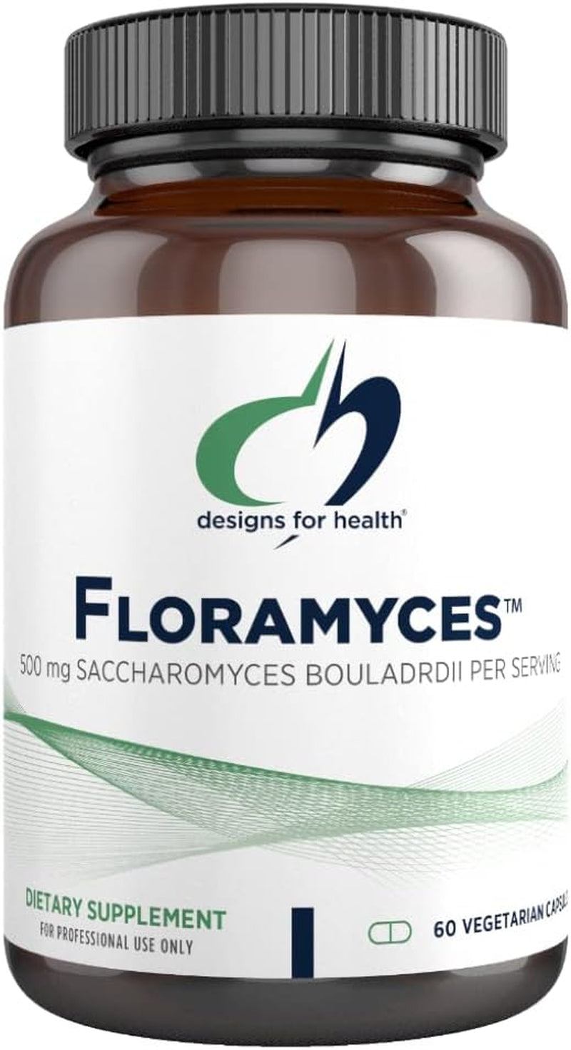 Designs for Health Floramyces 500Mg Saccharomyces Boulardii Probiotic - Gut Health Supplements - Shelf-Stable Digestive Probiotics for GI Health - Dairy-Free, Vegan Probiotic (60 Capsules)