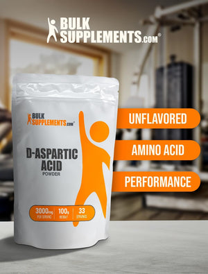 Bulksupplements.Com D-Aspartic Acid Powder - DAA Supplement for Men & Women, D-Aspartic Acid 3000Mg - Unflavored & Gluten Free, 3000Mg per Serving, 1Kg (2.2 Lbs) (Pack of 1)