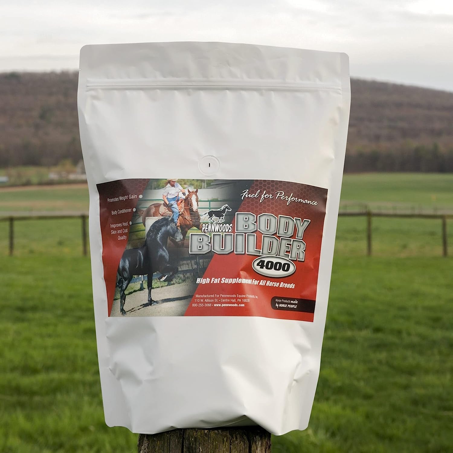 Body Builder 4000, Horse Weight Gain Supplement, High Fat and Energy Horse Weight Builder with Body Conditioning Horse Vitamins, Improves Hoof Quality - 12Lb Bag