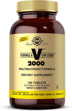 Solgar Formula VM-2000 (Multinutrient System), 180 Tablets - Premium Quality Multiple - Contains Zinc - Supports a Healthy Immune System - Vegan, Dairy Free, Kosher - 90 Servings