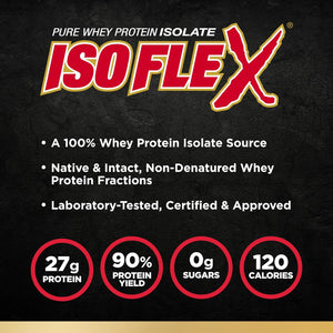 ALLMAX ISOFLEX Whey Protein Isolate, Banana - 2 Lb - 27 Grams of Protein per Scoop - Zero Fat & Sugar - 99% Lactose Free - Gluten Free & Soy Free - Approx. 30 Servings