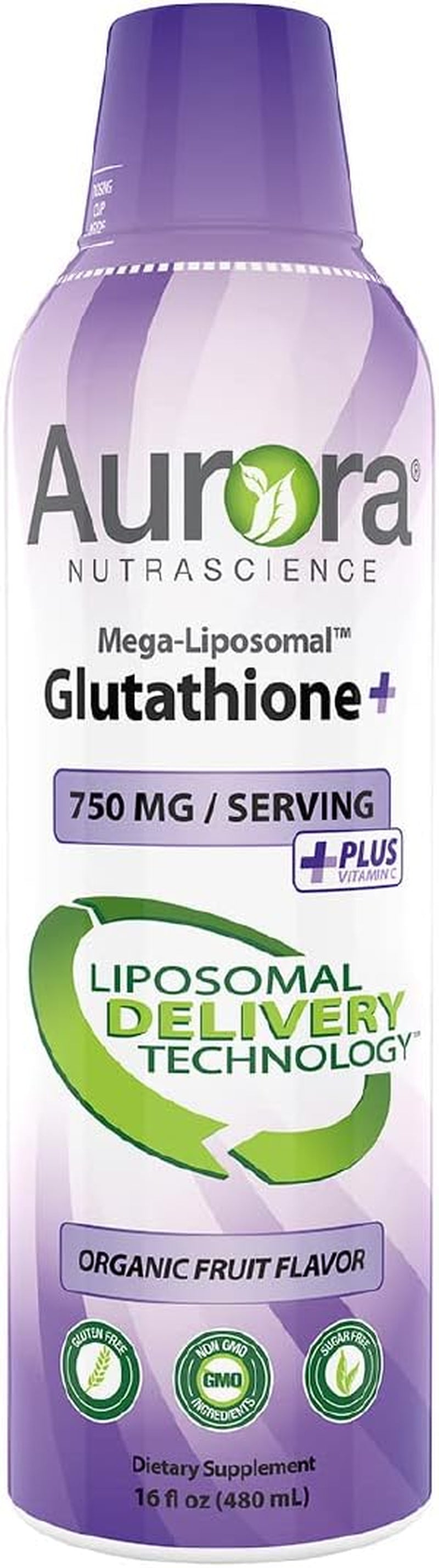 , Mega-Liposomal Glutathione+ Vitamin C, Liver, Antioxidants, and Detoxification*, 750 Mg per Serving,16 Fl Oz (480 Ml)