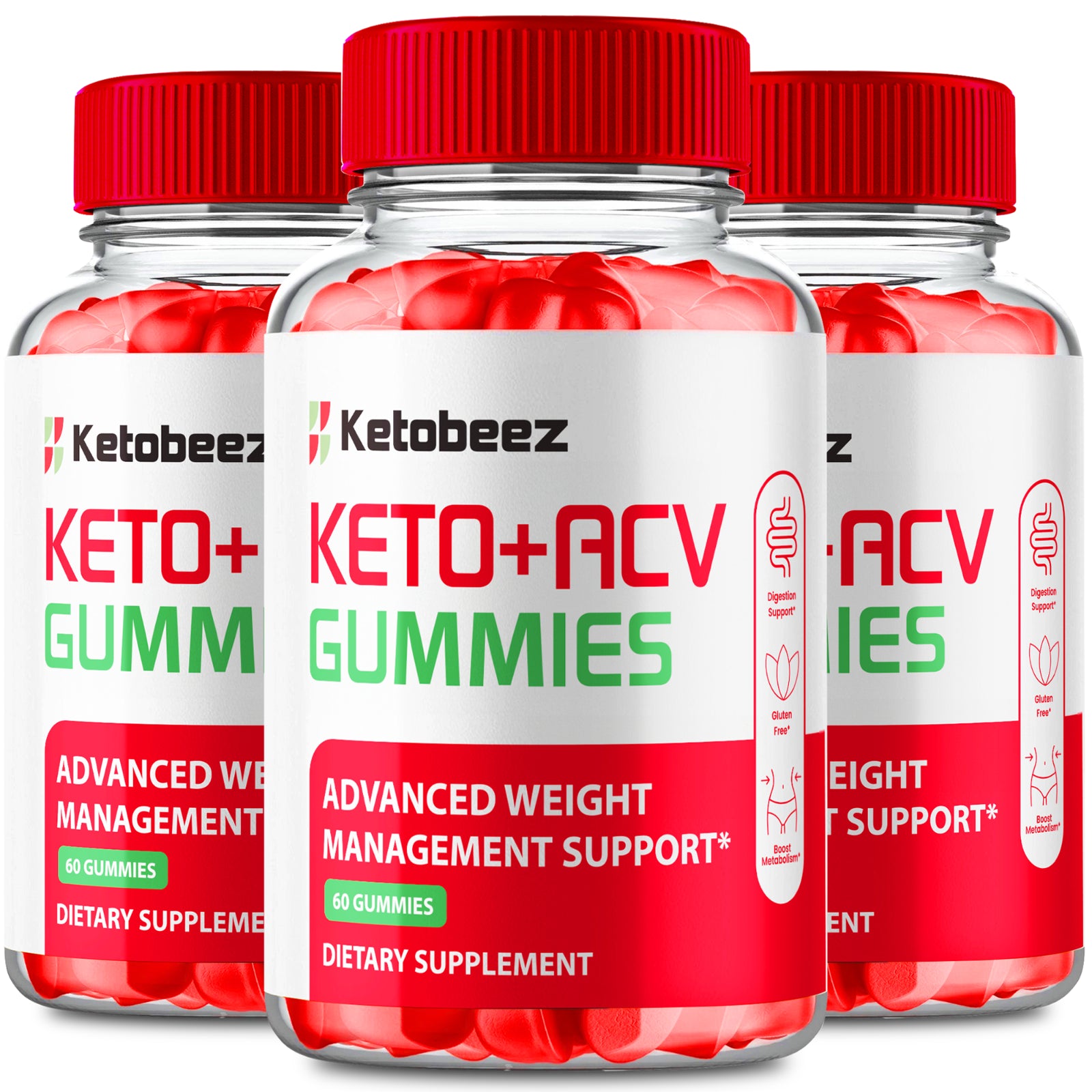 (3 Pack) Ketobeez Keto Gummies, Ketobeez ACV Gummies Weight Loss (180 Gummies)