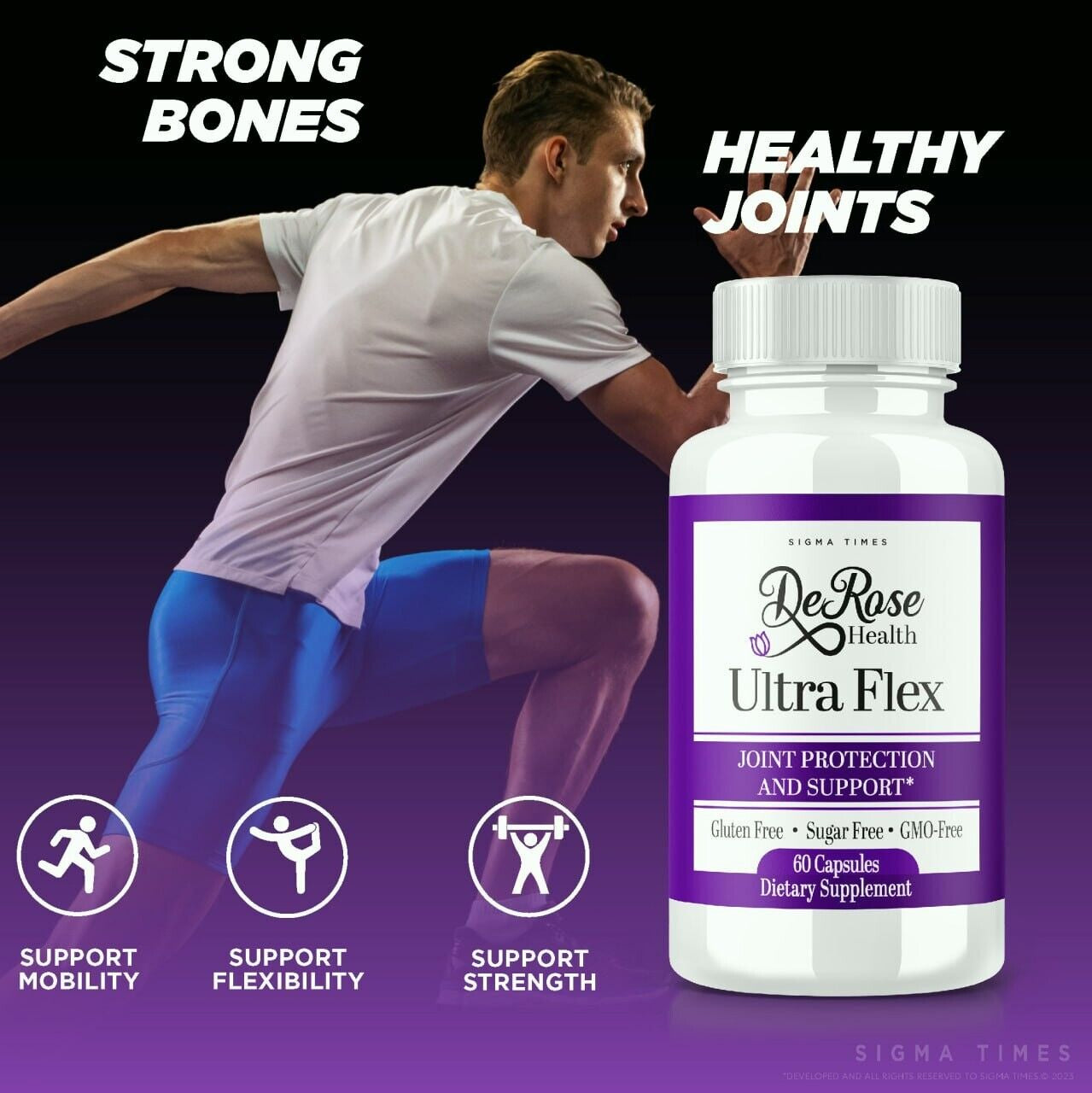 (3 Pack) Derose Health Ultra Flex Joint Pills to Relieve Joint Stiffness & Pain