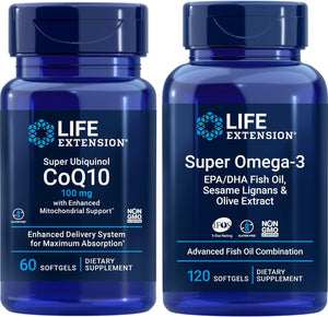 Life Extension Super Ubiquinol Coq10 with Enhanced Mitochondrial Support, Ubiquinol Coq10, Shilajit, Potent Heart Health & Cellular Energy Production Support, Ultra-Absorbable, Gluten-Free, 60 Softgel