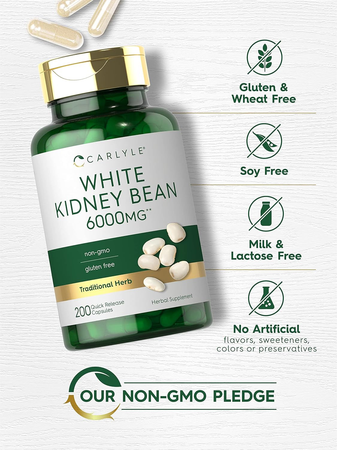 White Kidney Bean | 6000Mg | 200 Count | Non-Gmo & Gluten Free Extract