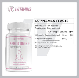 Serotonin Supplements for Women - Supports Healthy Serotonin Levels, Improves Mood, & More - Serotonin Supplement - Mood Support Supplement - Mood Support Supplements Women - 5 HTP - 1 Fl Oz