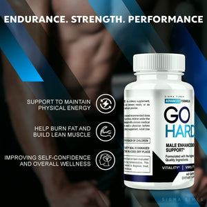 (3 Pack) Go Hard XL Male Health Pills to Boost T-Levels for Energy and Drive