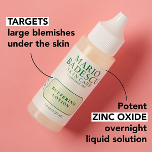 Mario Badescu Buffering Lotion Deep Blemish Solution Spot Treatment for Face with Potent Zinc Oxide, Niacinamide and B Vitamins Overnight Treatment Serum That Targets Large Blemishes under the Skin